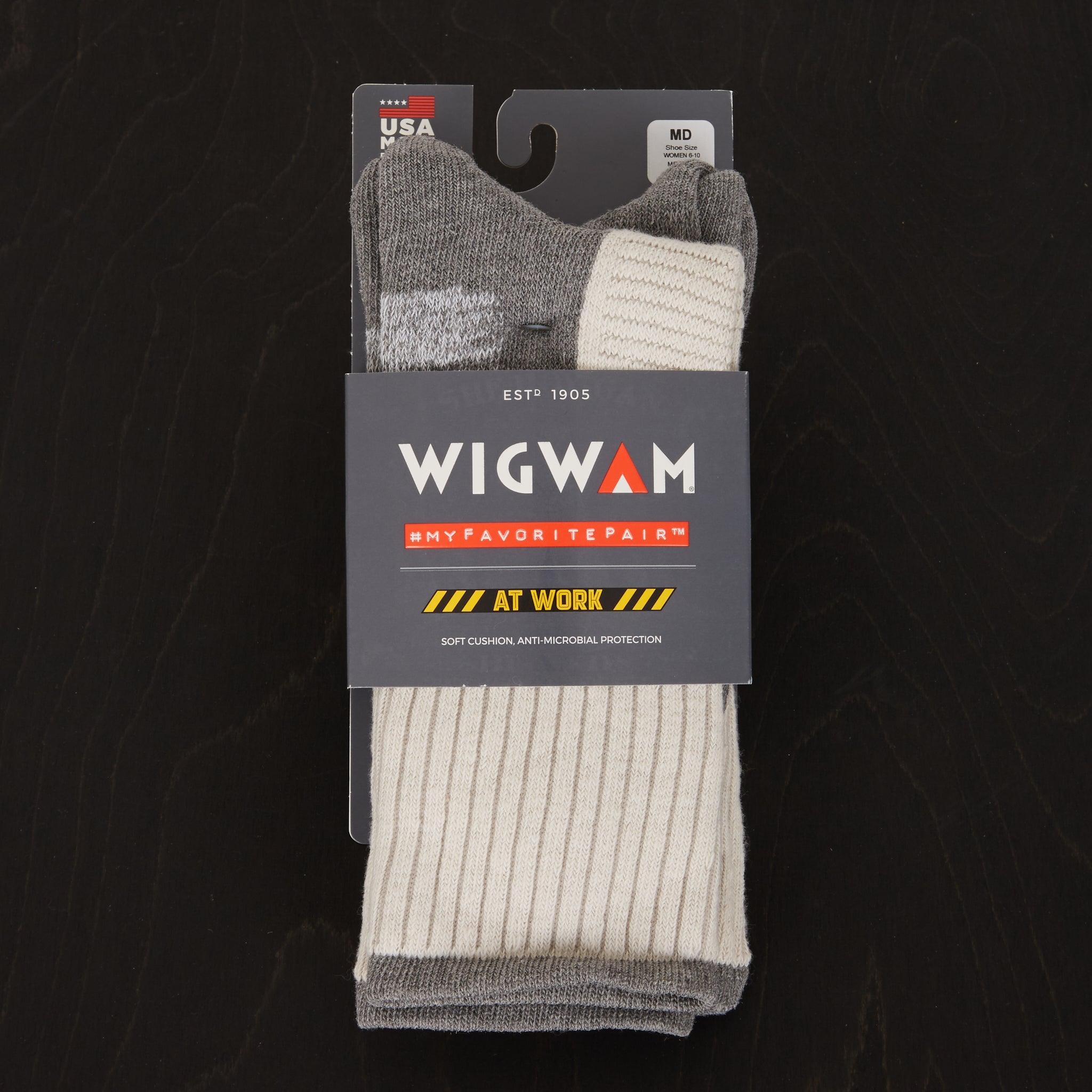 WI-S1349-WHT/GRY - Wigwam At Work DuraSole Pro 2-Pack Socks White/Grey