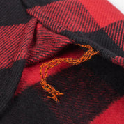 Image showing the IHSH-244-RED - Ultra Heavy Flannel Buffalo Check Work Shirt - Red/Black which is a Shirts described by the following info Back In, IHSALE_M23, Iron Heart, Released, Shirts, Tops and sold on the IRON HEART GERMANY online store