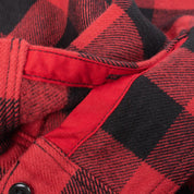 Image showing the IHSH-244-RED - Ultra Heavy Flannel Buffalo Check Work Shirt - Red/Black which is a Shirts described by the following info Back In, IHSALE_M23, Iron Heart, Released, Shirts, Tops and sold on the IRON HEART GERMANY online store
