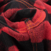 Image showing the IHSH-244-RED - Ultra Heavy Flannel Buffalo Check Work Shirt - Red/Black which is a Shirts described by the following info Back In, IHSALE_M23, Iron Heart, Released, Shirts, Tops and sold on the IRON HEART GERMANY online store
