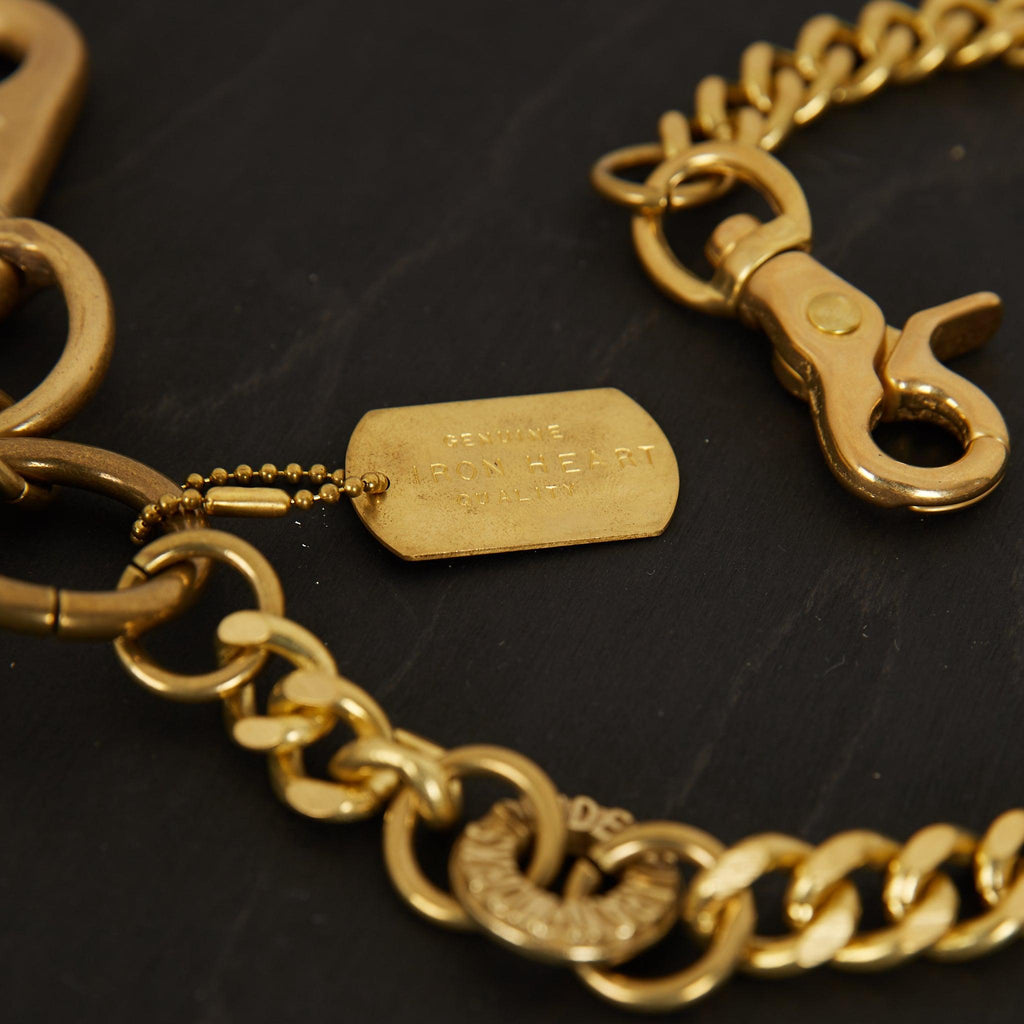 Image showing the Brass-W15 - Wallet Chain with Large Clip Brass which is a WALLETS AND CHAINS described by the following info Accessories, Iron Heart, Released, WALLETS AND CHAINS and sold on the IRON HEART GERMANY online store