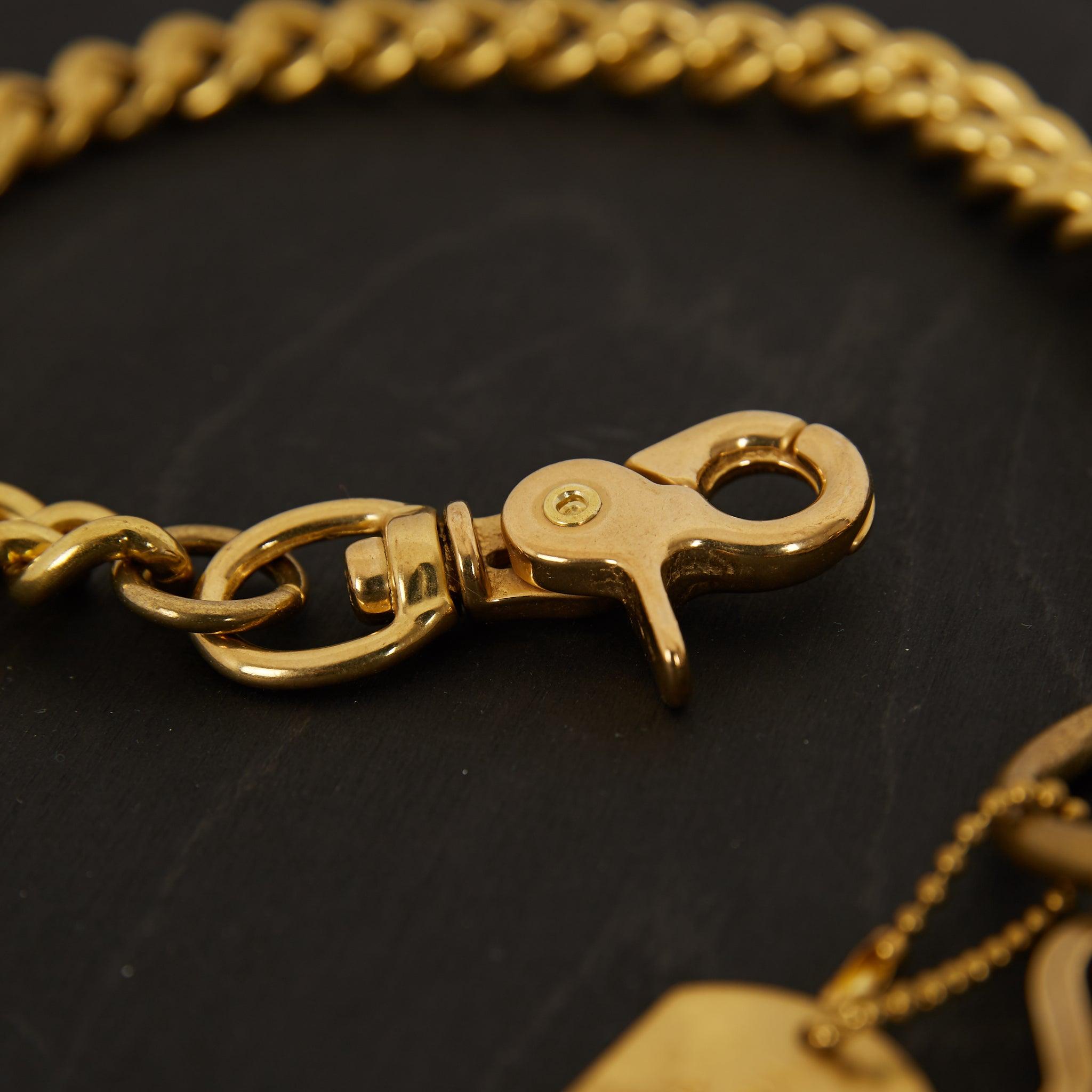 Image showing the Brass-W6 - Wallet Chain with Hook and Rings Brass which is a WALLETS AND CHAINS described by the following info Accessories, Iron Heart, Released, WALLETS AND CHAINS and sold on the IRON HEART GERMANY online store